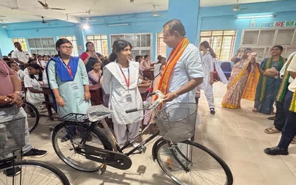 Rajib Bhattacharjee Distributes Bicycles to Girls