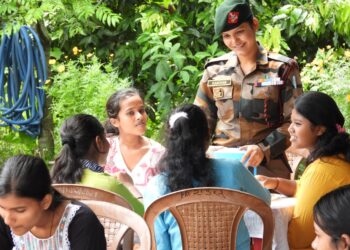 ASSAM RIFLES ORGANISES COMMUNITY MEAL FOR ORPHANS AND DIVYANG CHILDREN AT KUNJABAN, AGARTALA ON JANMASHTAMI