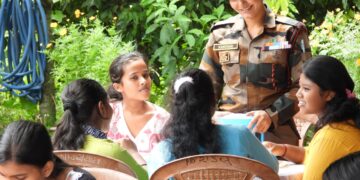 ASSAM RIFLES ORGANISES COMMUNITY MEAL FOR ORPHANS AND DIVYANG CHILDREN AT KUNJABAN, AGARTALA ON JANMASHTAMI