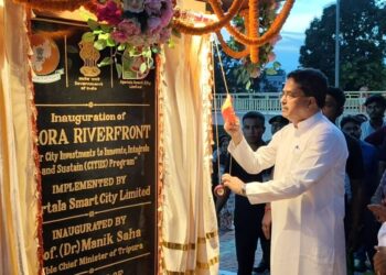 CM Inaugurated the 1,700-metre-long Haora Riverfront Development Project in Agartala