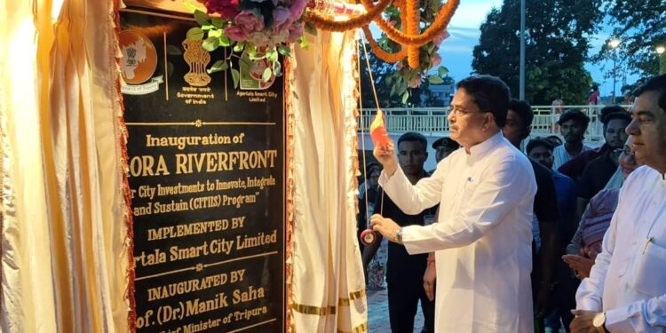 CM Inaugurated the 1,700-metre-long Haora Riverfront Development Project in Agartala