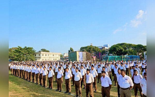 RSS holds route marches across Tripura’s eight districts to mark centenary