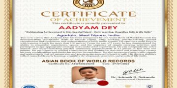 Three-year-old Agartala boy recognised by Asian Book of World Records
